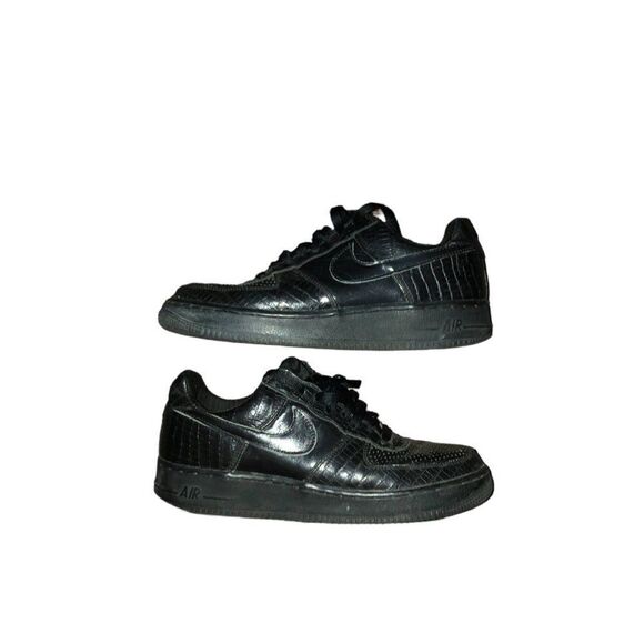 VINTAGE 2005 Nike Air Force 1 Premium Crocodile Black Size 8.5 - Picture 8 of 14